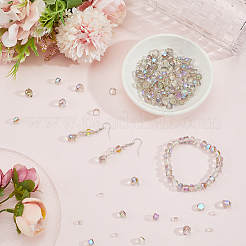 114Pcs Transparent Electroplate Glass Beads&nbsp;GLAA-PA0001-17C