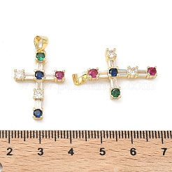 Brass Micro Pave Cubic Zirconia Pendants&nbsp;KK-P350-25G-01