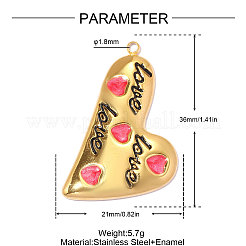 304 Stainless Steel Enamel Pendants&nbsp;STAS-OY014-01G