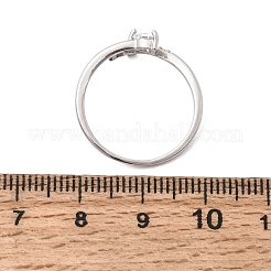 Adjustable Brass Micro Pave Cubic Zirconia Cuff Open Rings&nbsp;CU-CBABA66-05P