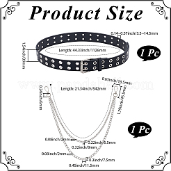 Eyelet PU Leather Waist Belts for Jeans&nbsp;AJEW-CY0003-15