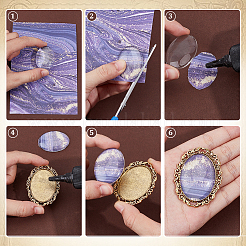 10OPcs Vintage Tibetan Alloy Brooch Cabochon Bezel Settings&nbsp;FIND-PH0027-80