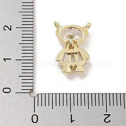 Brass Pave Clear Cubic Zirconia Pendants&nbsp;LS-KK-Z061-18G-01