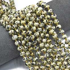 Natural Dalmatian Jasper Beads Strands&nbsp;G-K389-E26-01