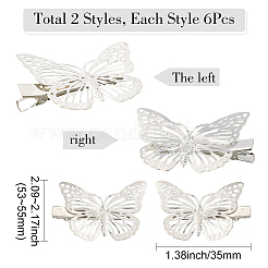 12Pcs 2 Styles Iron Alligator Hair Clips for Women Girls&nbsp;PHAR-SP0001-28B
