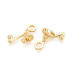 Brass Micro Pave Cubic Zirconia European Dangle Charms&nbsp;KK-N271-17G