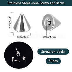 50Pcs Stainless Steel Ear Nuts&nbsp;STAS-BBC0006-41