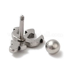 304 Stainless Steel Stud Earrings&nbsp;EJEW-K260-02AS
