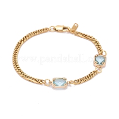 Rectangle with Glass Link Bracelets&nbsp;BJEW-JB06275