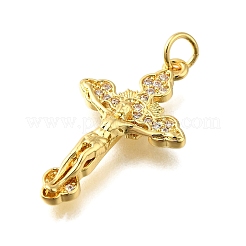 Brass Micro Pave Cubic Zirconia Pendants&nbsp;X-KK-S523-13G