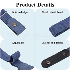 4Pcs 4 Colors Polyester No Buckle Invisible Elastic Stretch Belt&nbsp;AJEW-CA0004-18
