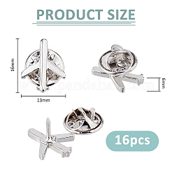 16Pcs Airplane Brooches&nbsp;JEWB-FH0002-34
