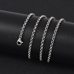 Tarnish Resistant 304 Stainless Steel Rolo Chain Necklaces&nbsp;NJEW-L136-07P
