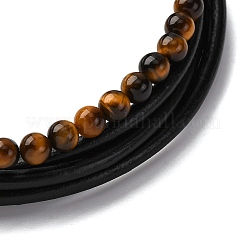 Braided Leather Multi-strand Bracelets&nbsp;BJEW-B096-16B-01