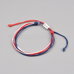 Bohemian Adjustable Waxed Cord Braided Bracelets for Women Men&nbsp;BJEW-WH0012-97