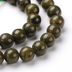 Natural Epidote Round Beads Strands&nbsp;G-L383-07-8mm