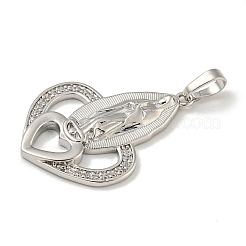 Brass Micro Pave Cubic Zirconia Pendants&nbsp;KK-I714-03P