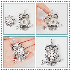 6Pcs 6 Style Alloy Rhinestone Hang Snap Base Pendants&nbsp;FIND-NB0003-51