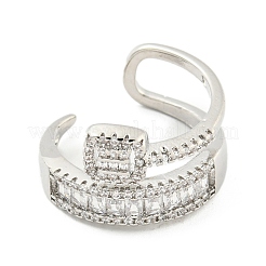 Brass Micro Pave Cubic Zirconia Cuff Rings&nbsp;RJEW-I103-094P