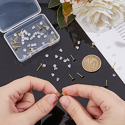 20Pcs 925 Sterling Silver Flat Pad Stud Earring Findings&nbsp;STER-DC0001-63A