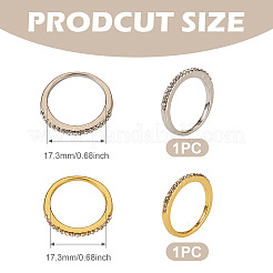 2Pcs 2 Colors Alloy with Crystal Rhinestone Finger Rings&nbsp;RJEW-TADJ0001-01C