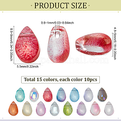 150Pcs 15 Colors Glass Pendants&nbsp;GLAA-PH0003-65