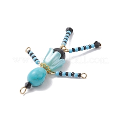 Glass Seed Beaded Little Skeleton Figure Pendants&nbsp;PALLOY-MZ00761