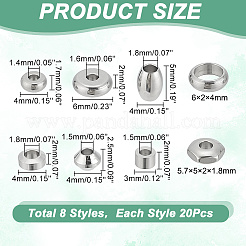160Pcs 8 Styles 304 Stainless Steel Spacer Beads&nbsp;STAS-AR0001-75