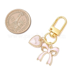 5Pcs Valentine's Day Bowknot Alloy Enamel Pendant Decorations&nbsp;HJEW-JM04471