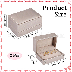 PU Leather Jewelry Couple Ring Packing Boxes&nbsp;CON-CL0001-27A