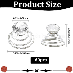60Pcs Spiral Hair Pin Coil Iron Hair Accessories&nbsp;OHAR-SP0001-11