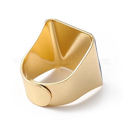 Square Enamel with Evil Eye Wide Band Finger Rings&nbsp;RJEW-A014-02G-04