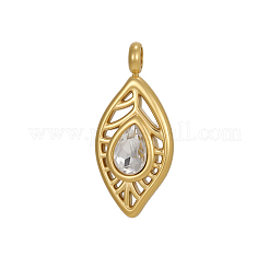 304 Stainless Steel Pave Cubic Zirconia Pendants&nbsp;CU-OY001-37G