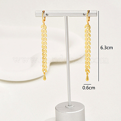 Fashionable Retro Brass Leaf Tassel Hoop Earrings&nbsp;NP2423