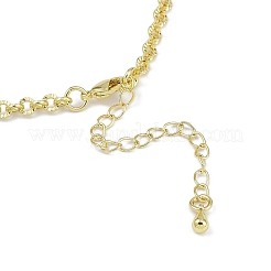 Rack Plating Brass Textured Cable Chain Necklaces for Women&nbsp;NJEW-K382-06G