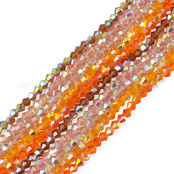 10 Strands 5 Colors Electroplate Transparent Glass Beads Strands&nbsp;EGLA-TA0013-78D