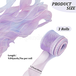 3Rolls Polyester Organza Ribbons&nbsp;SRIB-CY0001-37B