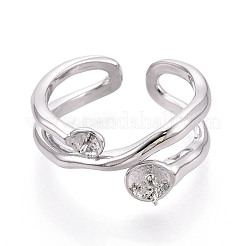 Brass Cuff Ring Settings&nbsp;X-KK-T076-58P