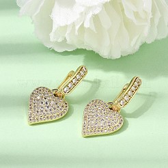 Brass Micro Pave Cubic Zirconia Hoop Dangle Earrings&nbsp;EJEW-G471-15G