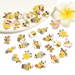 30Pcs 15 Styles Alloy Enamel Charms&nbsp;ENAM-YW0008-39