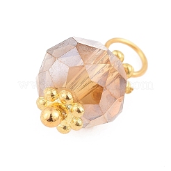 Electroplate Faceted Glass Charms&nbsp;PALLOY-JF00454-M