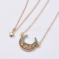 Brass Pendant Necklace Sets&nbsp;NJEW-JN02485