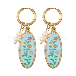 Printed 304 Stainless Steel Huggie Hoop Earrings&nbsp;EJEW-JE07394