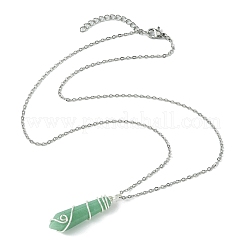 Natural Mixed Gemstone Faceted Bullet Shaped Pendant Necklaces&nbsp;NJEW-JN05026-02