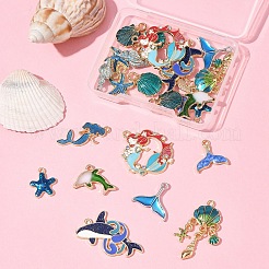 24Pcs 12 Styles Alloy Enamel Pendants&nbsp;FIND-FS0004-19