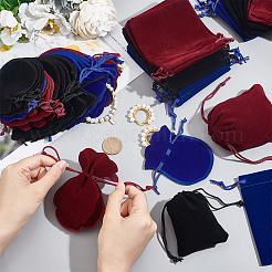 48Pcs 12 Styles Rectangle Velvet Drawstring Pouches&nbsp;TP-NB0001-49
