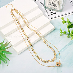 Brass Double Layer Necklaces&nbsp;NJEW-TAC0020