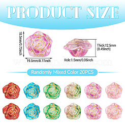 20Pcs Baking Paint and Golden Metal Enlaced Glass Beads&nbsp;DGLA-TA0001-57
