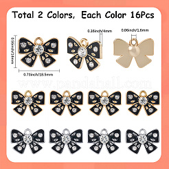 32Pcs 2 Colors Alloy Rhinestone Pendants&nbsp;FIND-SC0016-36