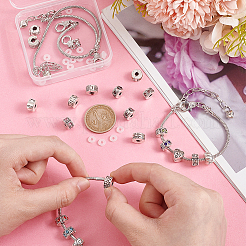 DIY Alloy Heart European Style Bracelet Making Kit&nbsp;DIY-PH0022-01